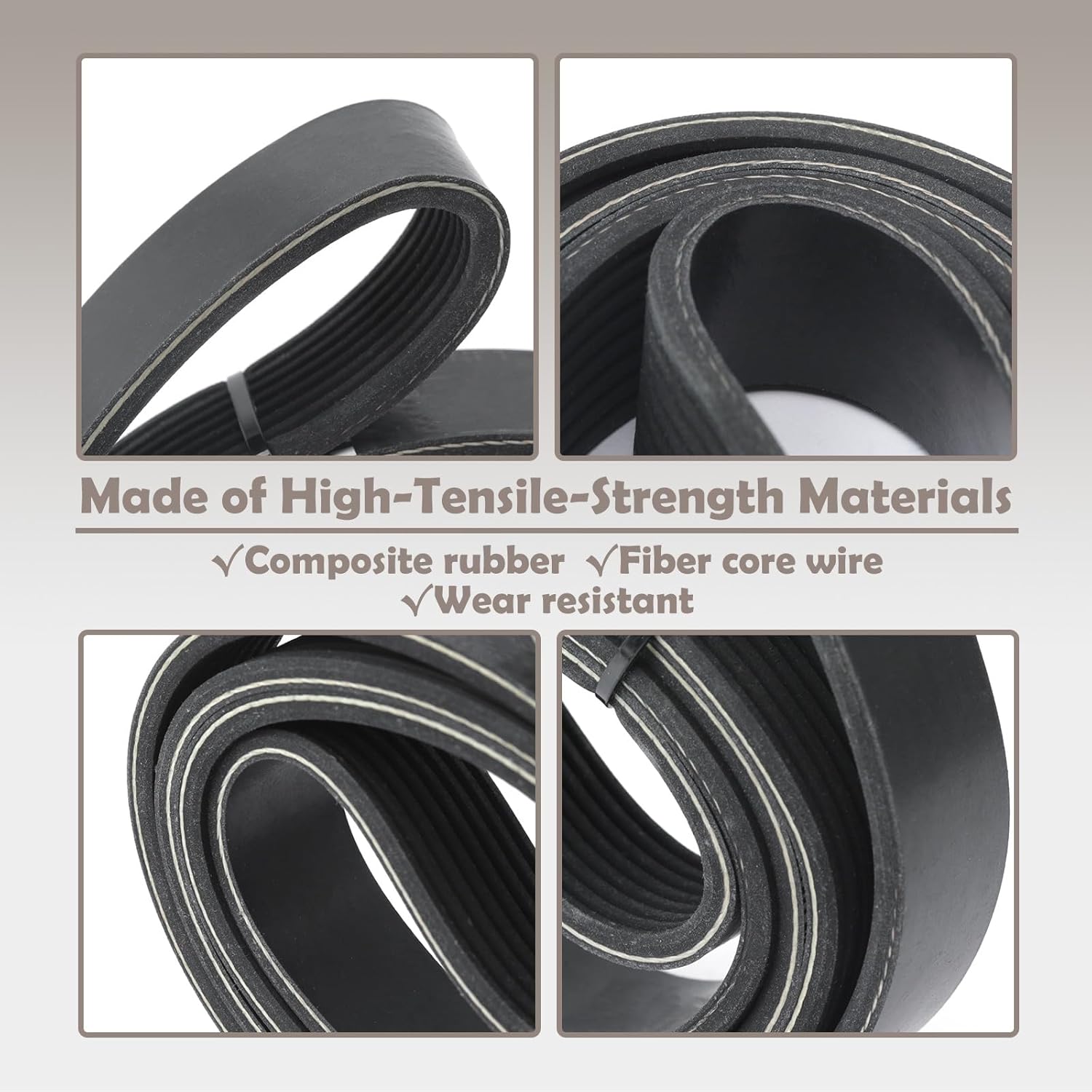 3288689 8V Ribbed Belt Compatible with Cummins 4BT 3.9L 6BT 5.9L QSB ISB Engine Applications, Replacement Part for Excavators Loaders Trucks Ships and Other Equipment