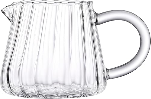 Miniatura 6 de Jarra pequeña de vidrio, jarra de leche de vidrio, jarra de crema de vidrio, recipiente para crema (1 unidad)