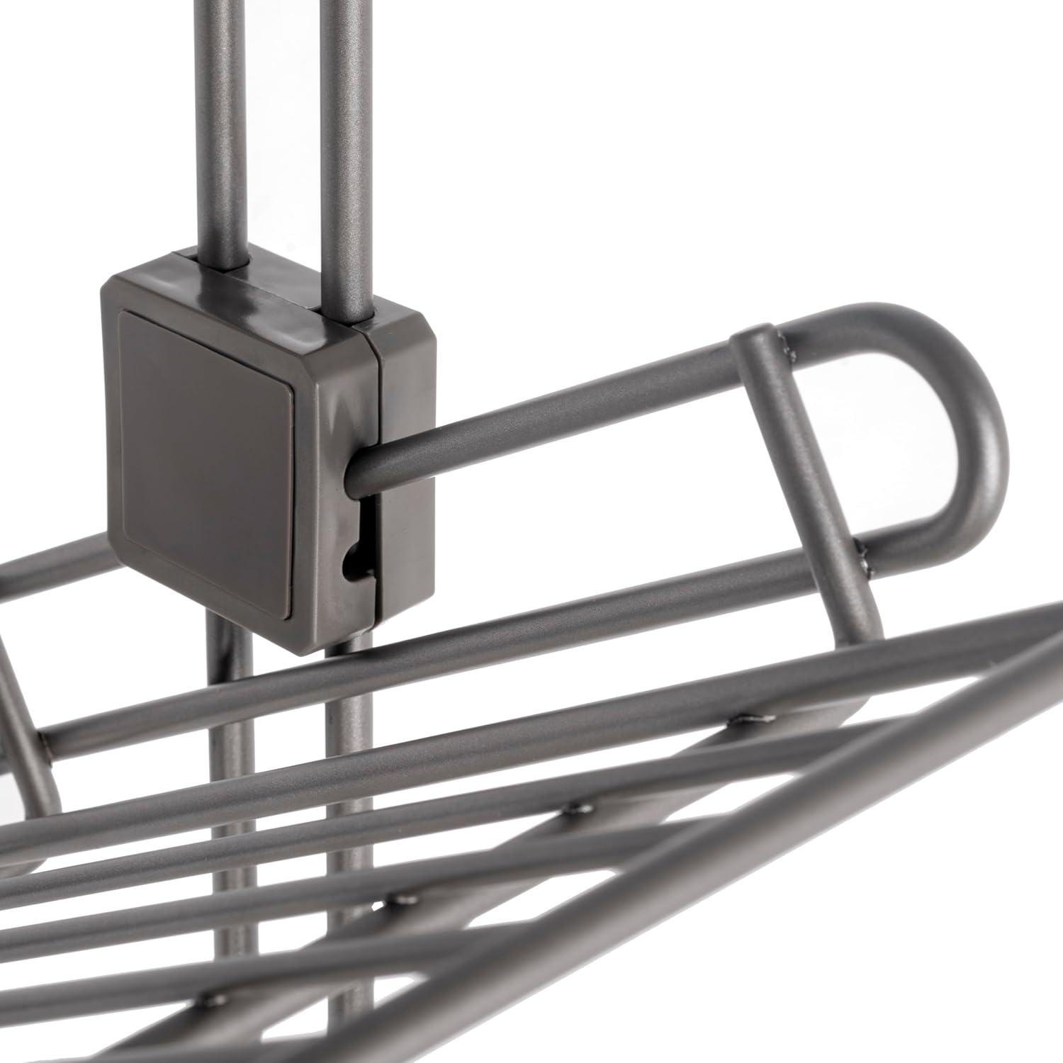 Emuca - Extendable Side Shoe Rack for Cupboards and Walk-in Wardrobes Quartz, Right, Steel, Titanium