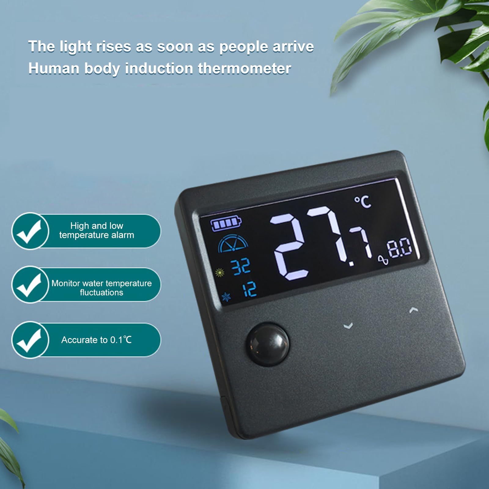 Termómetros digitales LED para acuarios, herramienta de medición de temperatura, medidor de temperatura del agua