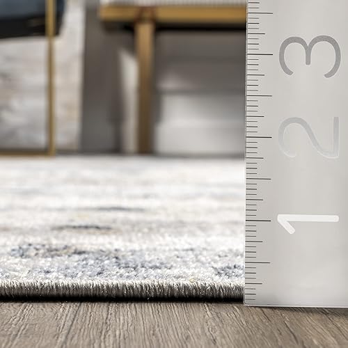 Miniatura 2 de nuLOOM Aaliyah - Alfombra abstracta informal lavable a máquina, 5 x 8, azul