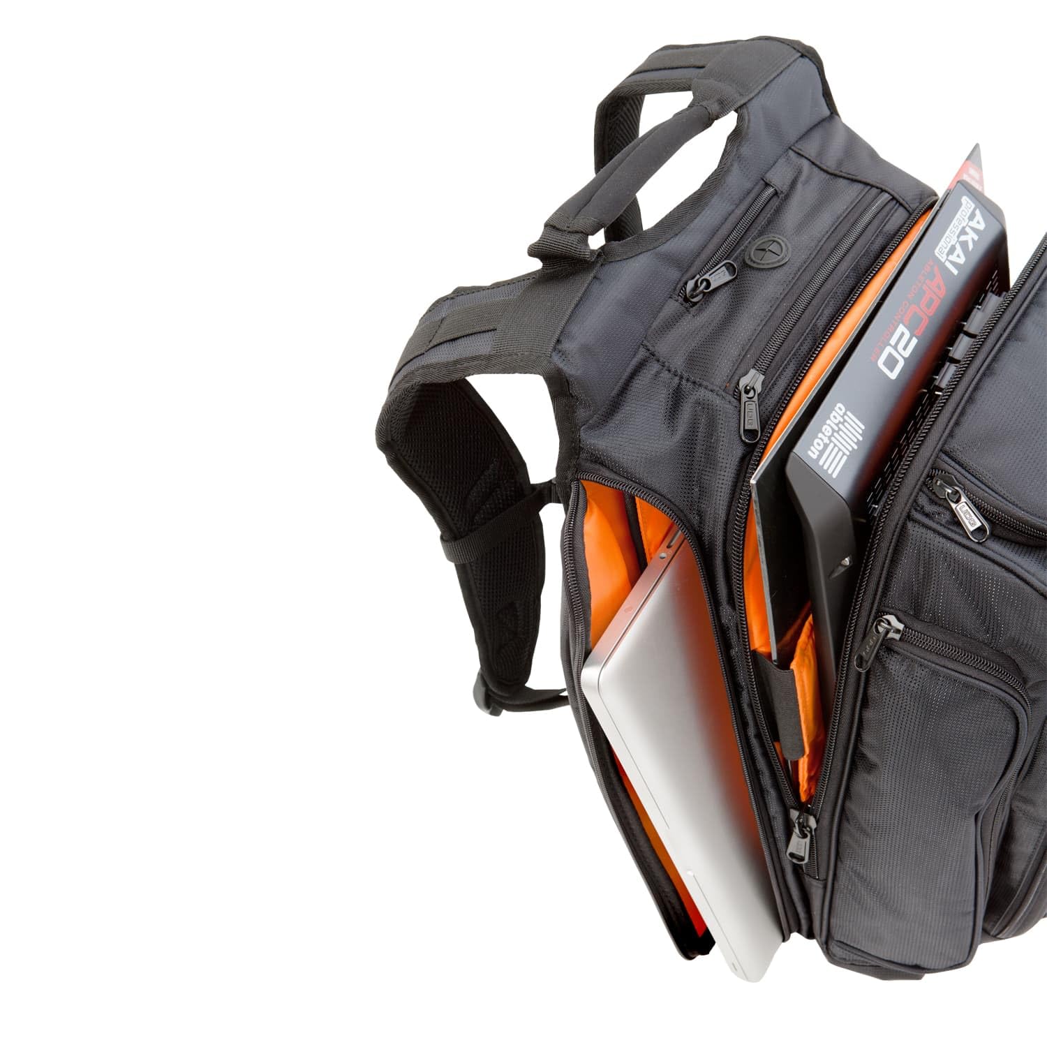 UDG Gear Unisex U9101blor Tasche, Noir Intérieur Orange, 1 EU | Schlanker DJ-Rucksack für Laptop-DJs; wasserabweisendes Nylon, gepolsterte Controller-Tasche