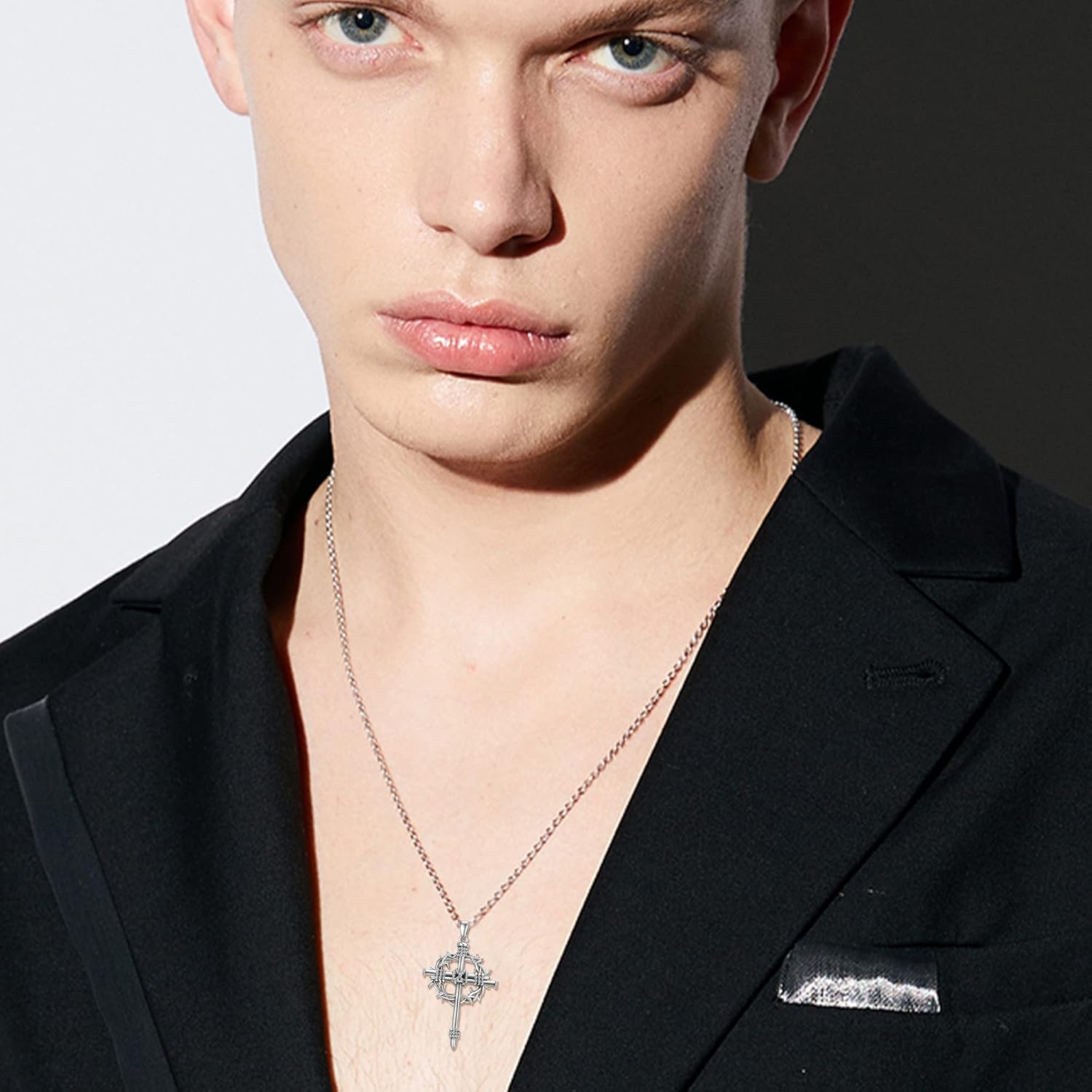 YAFEINI Sterling Silver Ankh Necklace Eye of Horus Cross Necklace Ancient Egyptian Symbol of Protection Jewelry Gifts For Men Women - Image 2