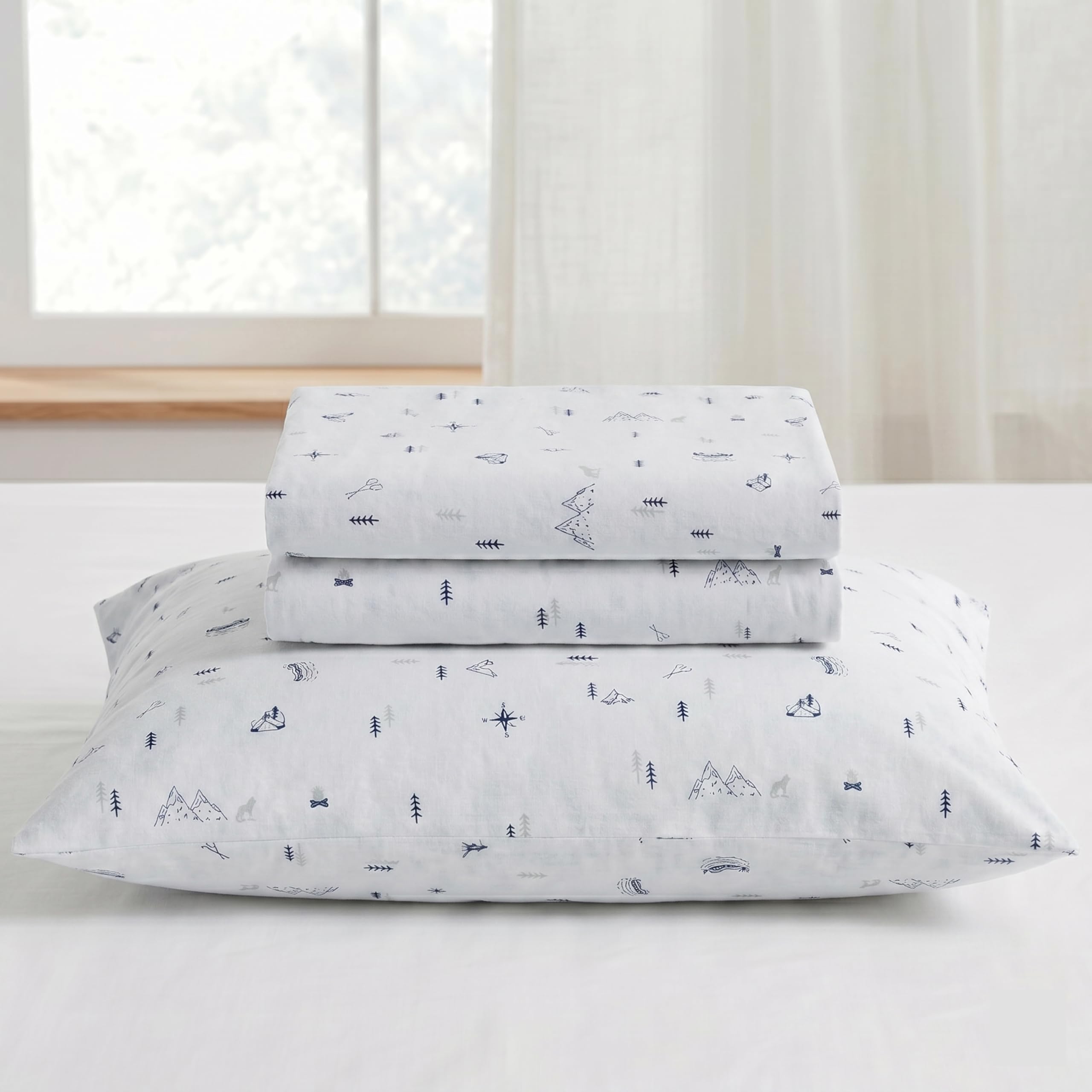 Modern Threads 4-Piece 100% Cotton Flannel Sheet Set – Soft and Durable for Every Season, Camping Trip Full