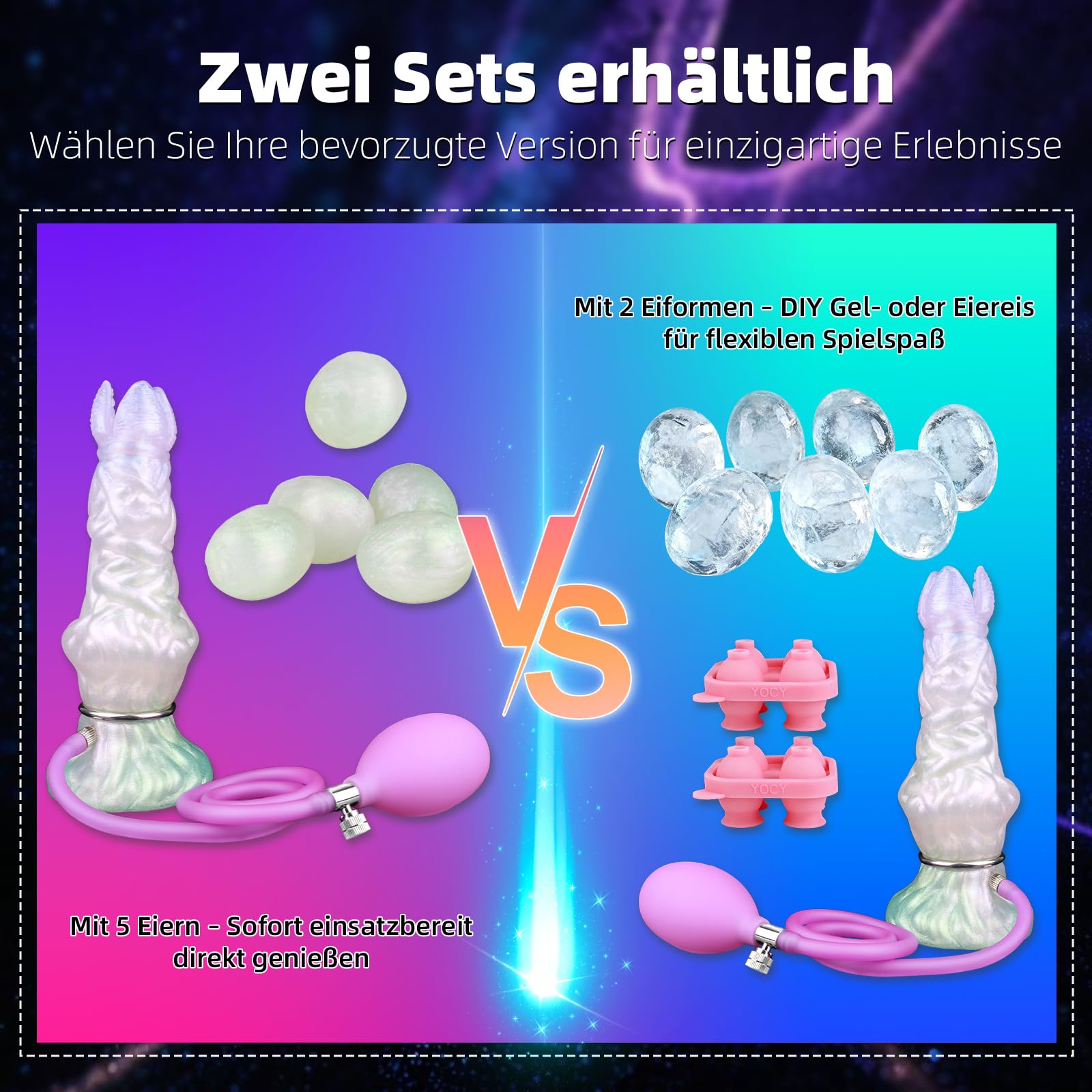 AMAZBEE Dildo Ovipositor Gonfiabile con Uova Morbide Giocattolo Sessuale Knot in Silicone Inseribile con Ventosa e Superficie Testurizzata per Prostata (2 molds,1)