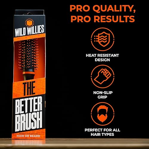 Vista 14 de Wild Willies Cepillo de cerdas de jabalí natural para cabello y barba, cepillo multiusos de cerdas de jabalí para arreglar el cabello, la barba