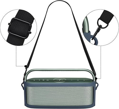 Vista 8 de Funda de silicona compatible con Soundcore Motion X600 portátil Bluetooth altavoz, accesorios de viaje, funda de goma con protección Motion X600