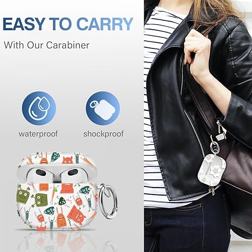 Vista 226 de Maxjoy for AirPods 2nd Generation Case, Unique Design Hard Protective Shockproof Airpods Case Cover with Keychain Compatible with Apple AirPods Sea