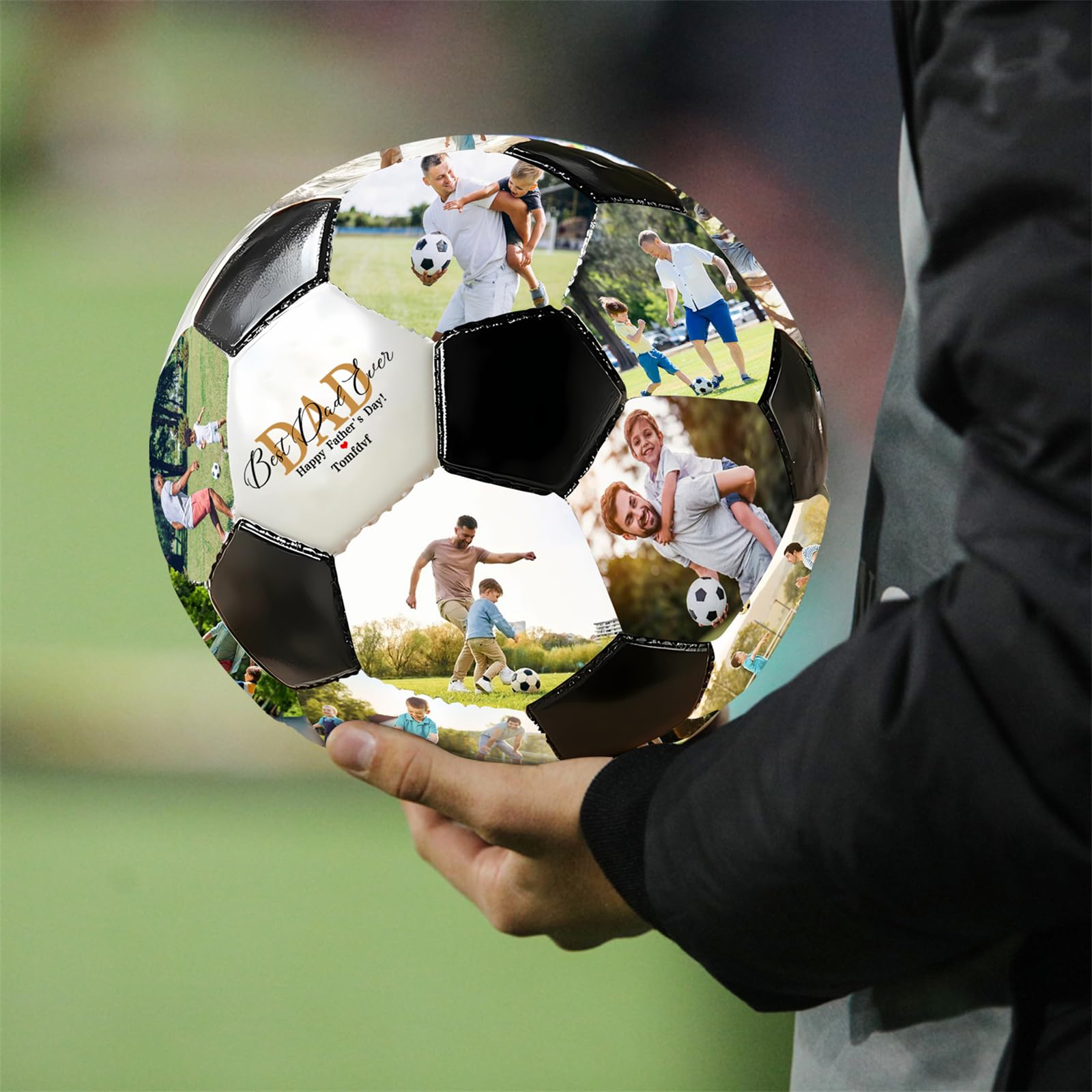Balón de fútbol personalizado con nombre y foto, regalo personalizado para hijo, hija, el mejor papá de todos los tiempos, regalos para papá