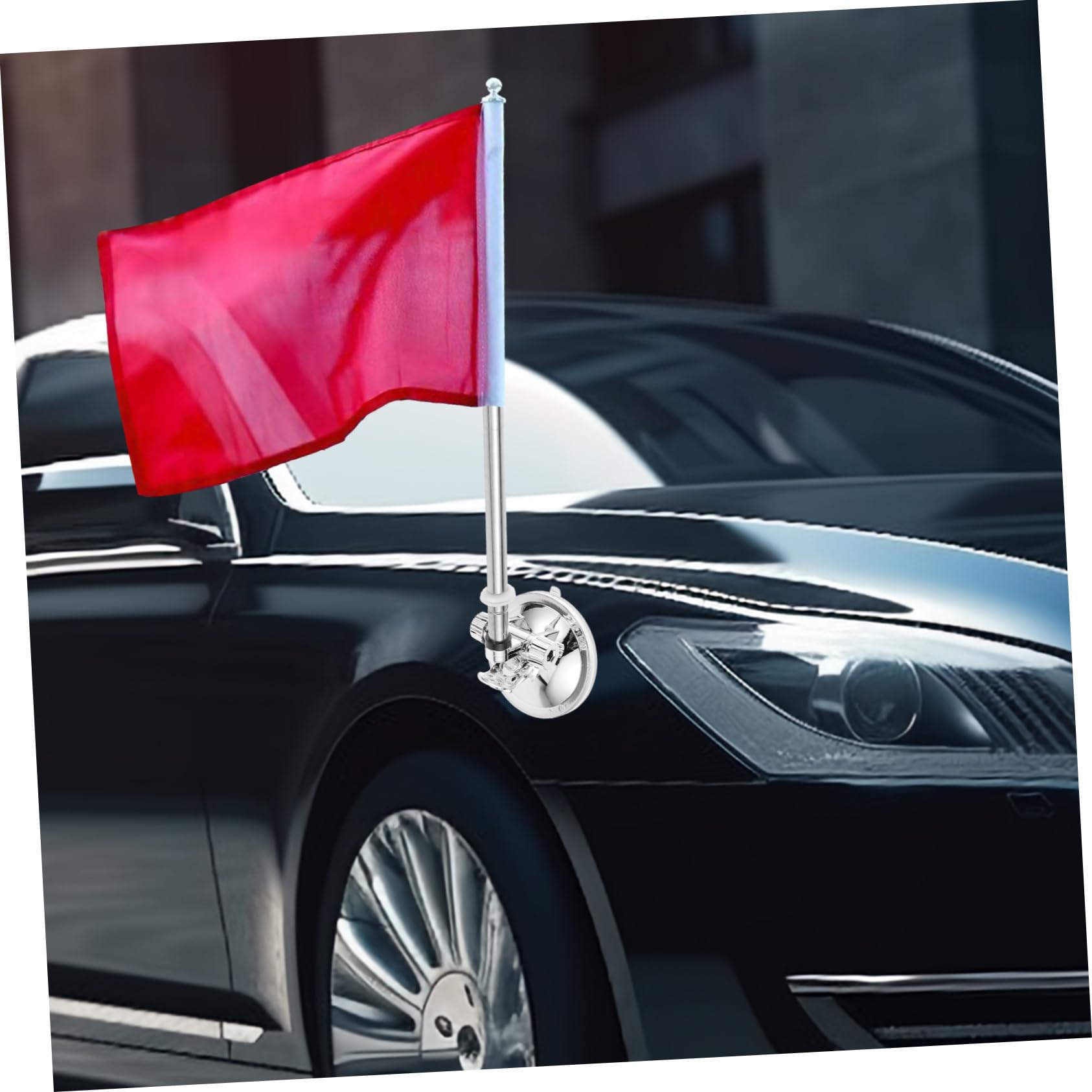 Support Mural Tête De Drapeau En Alliage D'Aluminium Argent - Porte-Drapeau Robuste Et Élégant Pour Mât Intérieur Ou Voiture