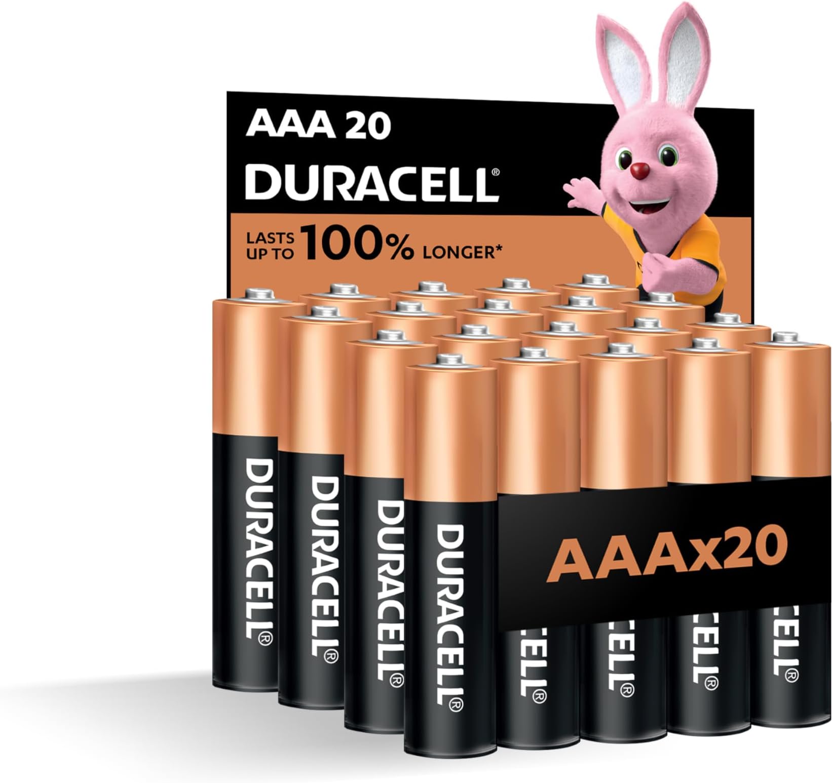 AAA 1.5V Alkaline Batteries, Pack of 20 - Last up to 100% longer