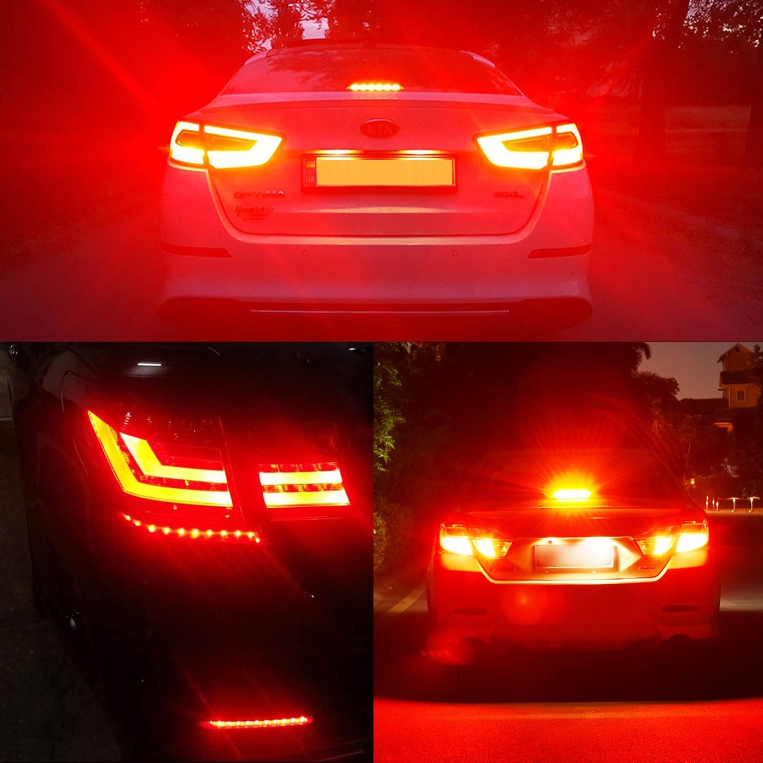 1157 Led Brake Light Bulb Red, 12V-24V 1157 7528 2357 2057 BAY15D LED Replacement Light Bulb for Brake Light Tail Light for Car RV Trailer Boat, 54SMD 3014 Chipset,4PCS