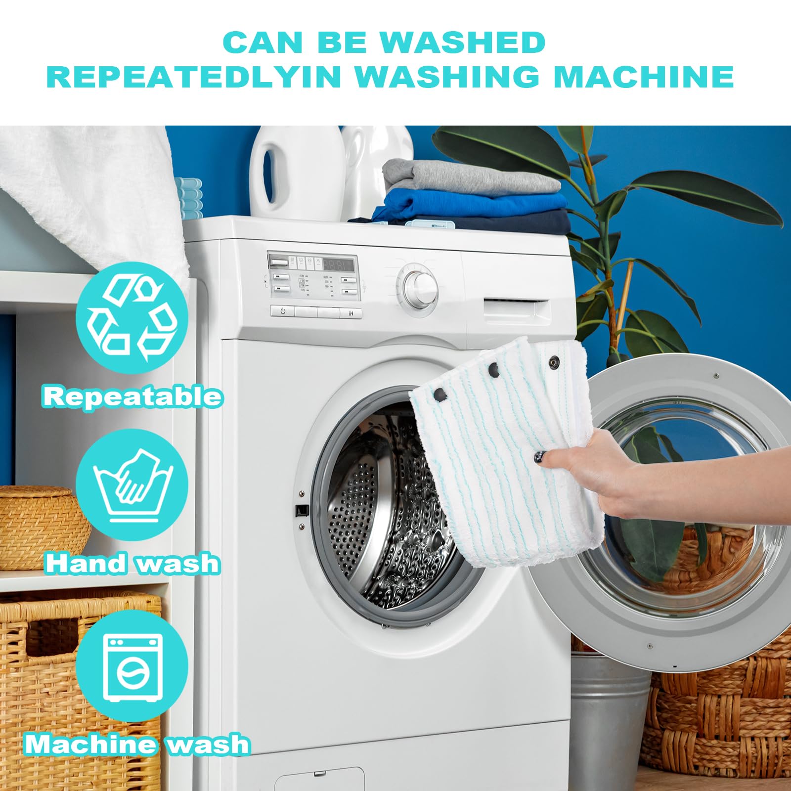HOTUT Zestaw 4 szt. do Leifheit CLEAN Twist M Micro Duo wymienny zestaw do mopa, ściereczka z mikrofibry, podkładki do mopa, zmywalne podkładki do mopa, do wszystkich rodzajów podłoża, cząstek brudu