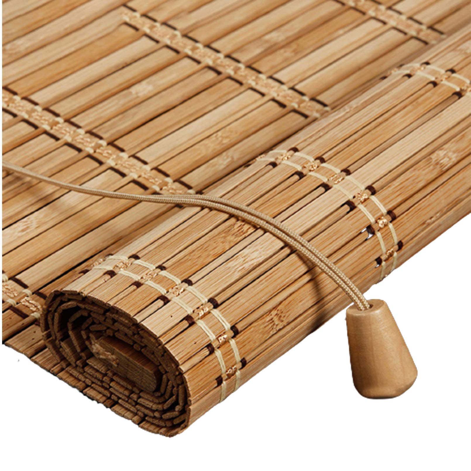 Store Enrouleur Bambou Naturel,Store Occultant en Bambou Exterieur,Stores À Rouleaux Romains,75% Protection Solaire Intimité Écran,Respirant/écologique/Naturel,Personnalisable (80x160cm(39x63in)