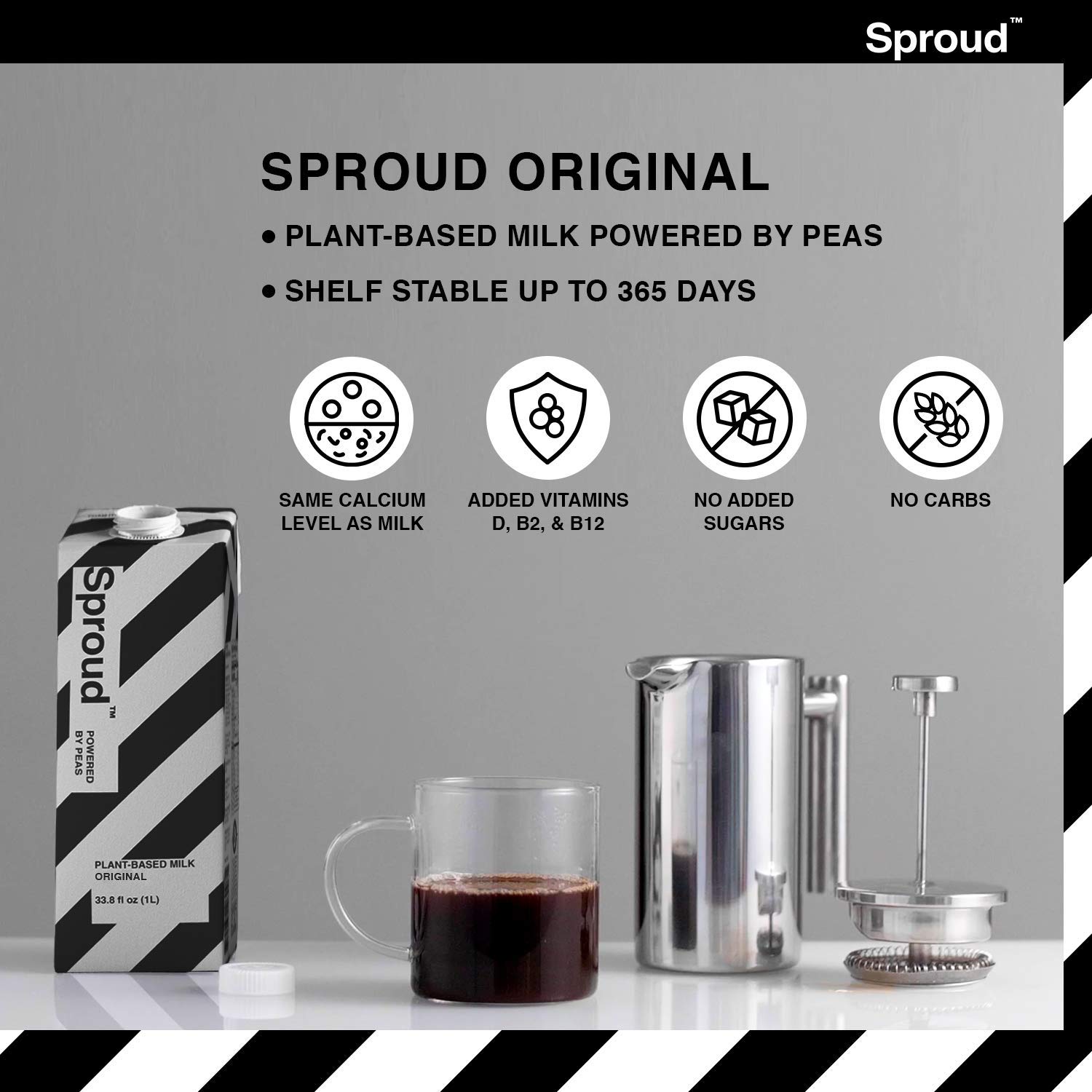 Buy SPROUD Vegan Pea Protein Milk Original Flavor 1 Liter (2 Pack