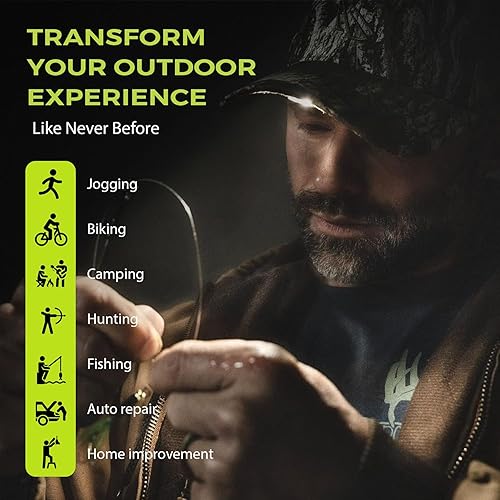 Miniatura 6 de Gorra con luz LED - POWERCAP Gorra de béisbol con luz incorporada - Luz de visera LED con faro brillante y clasificación IPX4