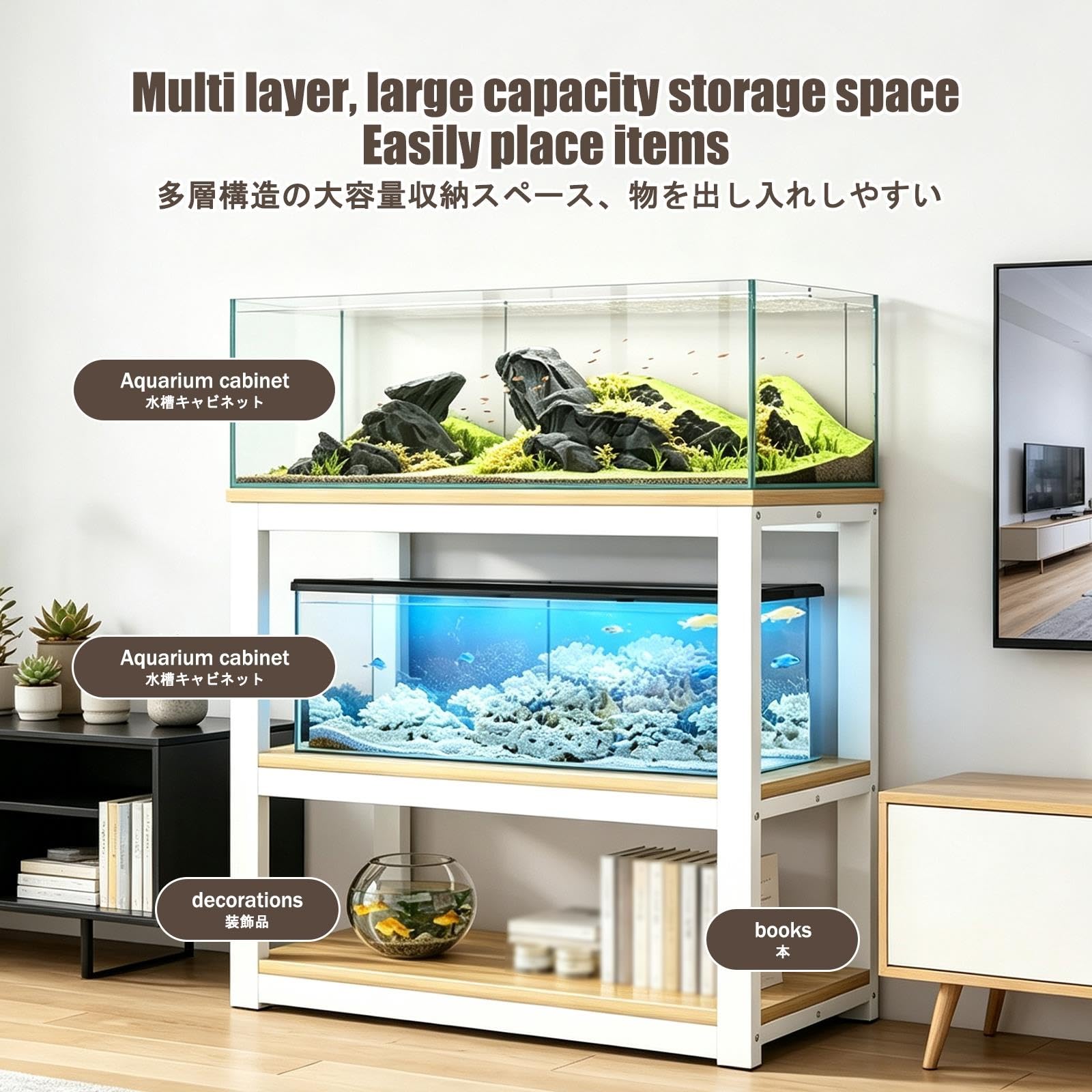Tavolo per Acquario, Mobile Acquario, Elevata Capacità Portante
