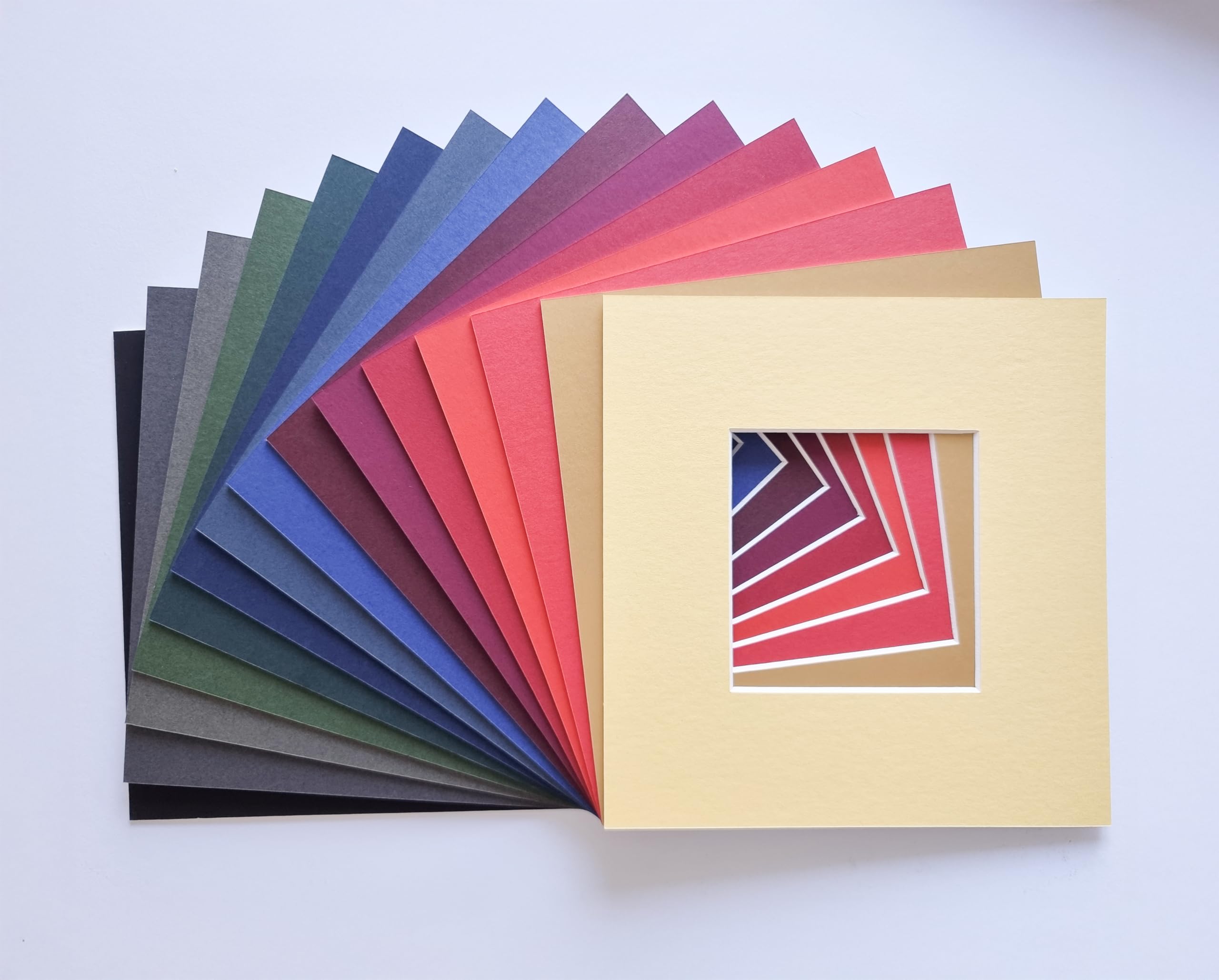 Pictures Prints Framing Custom Whitecore 1.4mm Picture Mount Bevel Cut Mat Board for Photos & Art Choice of 30 Colours | Made to Order Up To 16"x12"