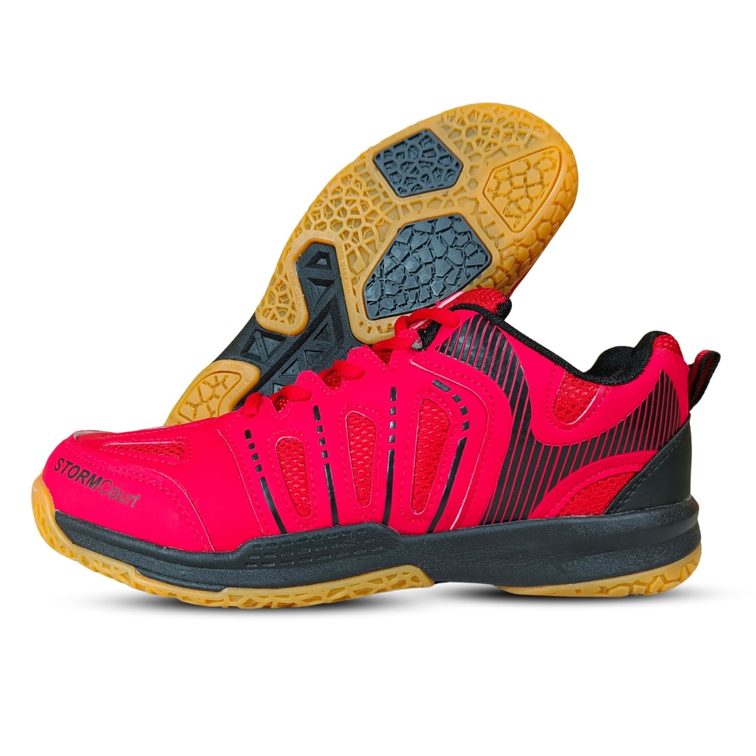 Prokick Storm Court Non Marking Badminton Shoes | Lightweight, Durable & Flexible Badminton Shoes | Also Perfect for Squash, Table Tennis, Volleyball, Basketball & Indoor Sports, Red/Black - 10 UK (B0DB7VZDPX) Amazon Price History, Amazon Price Tracker