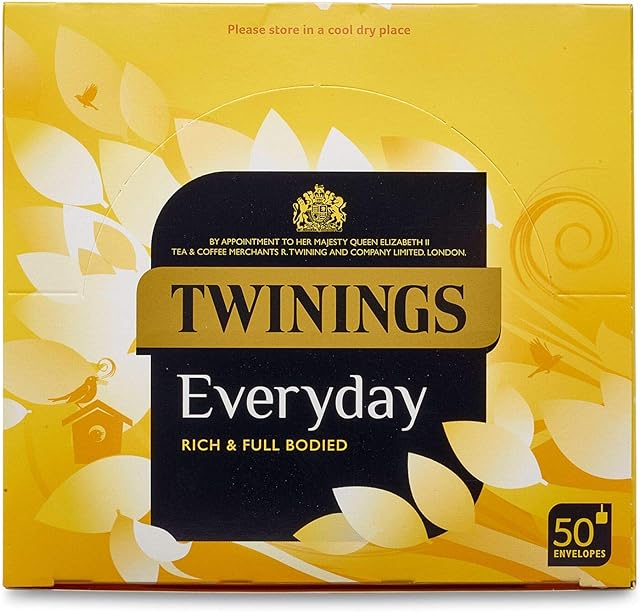 Twinings Everyday Tea Enveloped Tea Bags, 6 Boxes of 50 Individually Wrapped Tea Bags