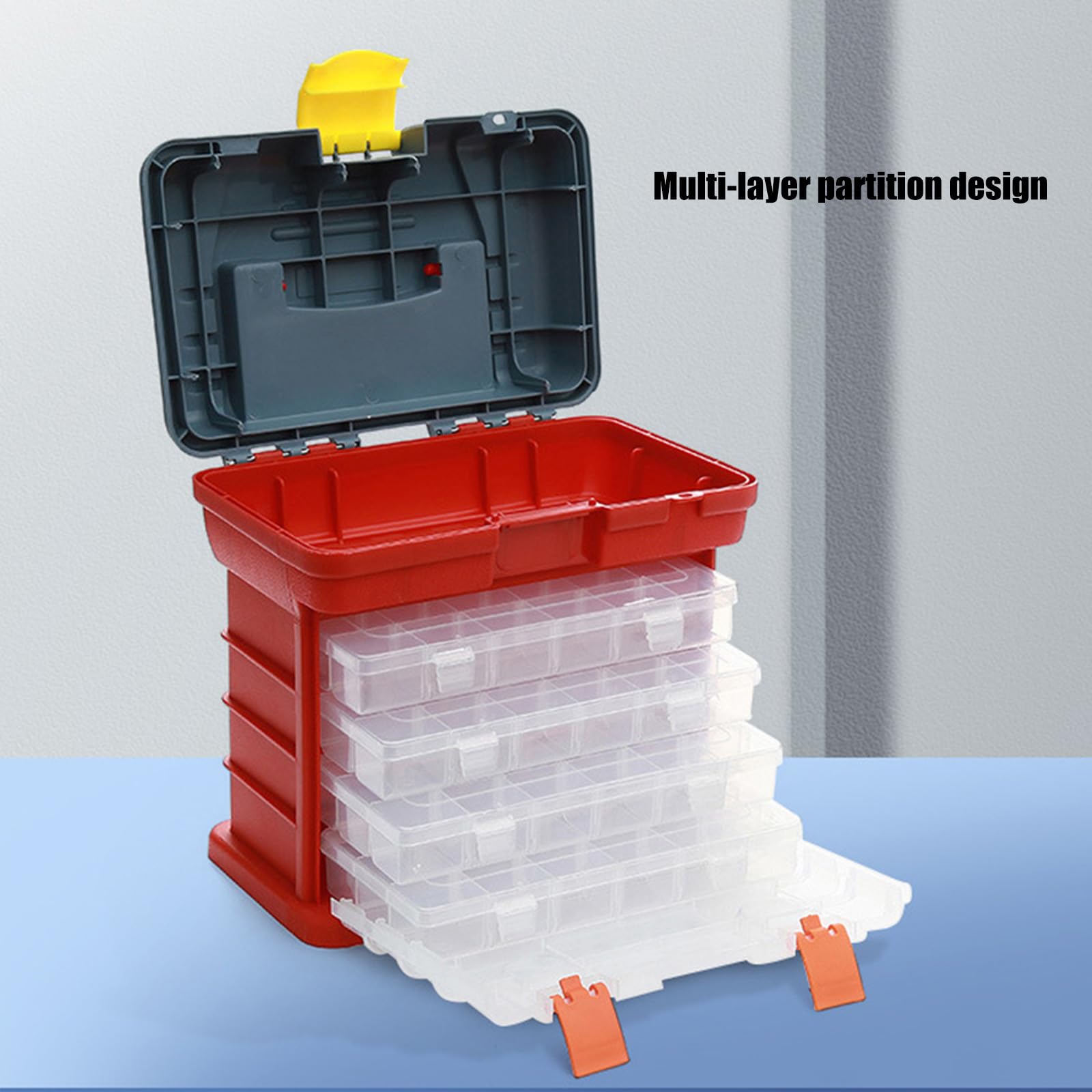 Bastel Organizer und Aufbewahrung, 4-lagige Werkzeug Teile Organizer für Haushalts Elektrowerkzeuge, Multifunktionsbox, Kunststoffboxen zur Aufbewahrung