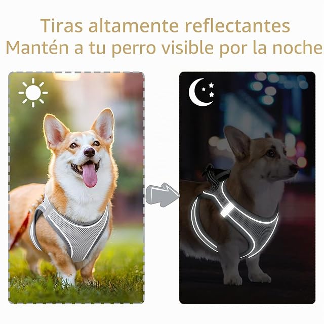Foto 6 de 7 de HEELE Arnés para Perro, de Malla Transpirable, con Líneas Reflectores