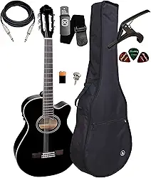 Violão Giannini Gnf 1d Ceq Bk Nylon Elétrico Preto +kit Full