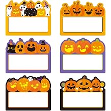 120 Halloween Name Tags Stickers Pumpkin Name Gift Tag Label for Gift Decor