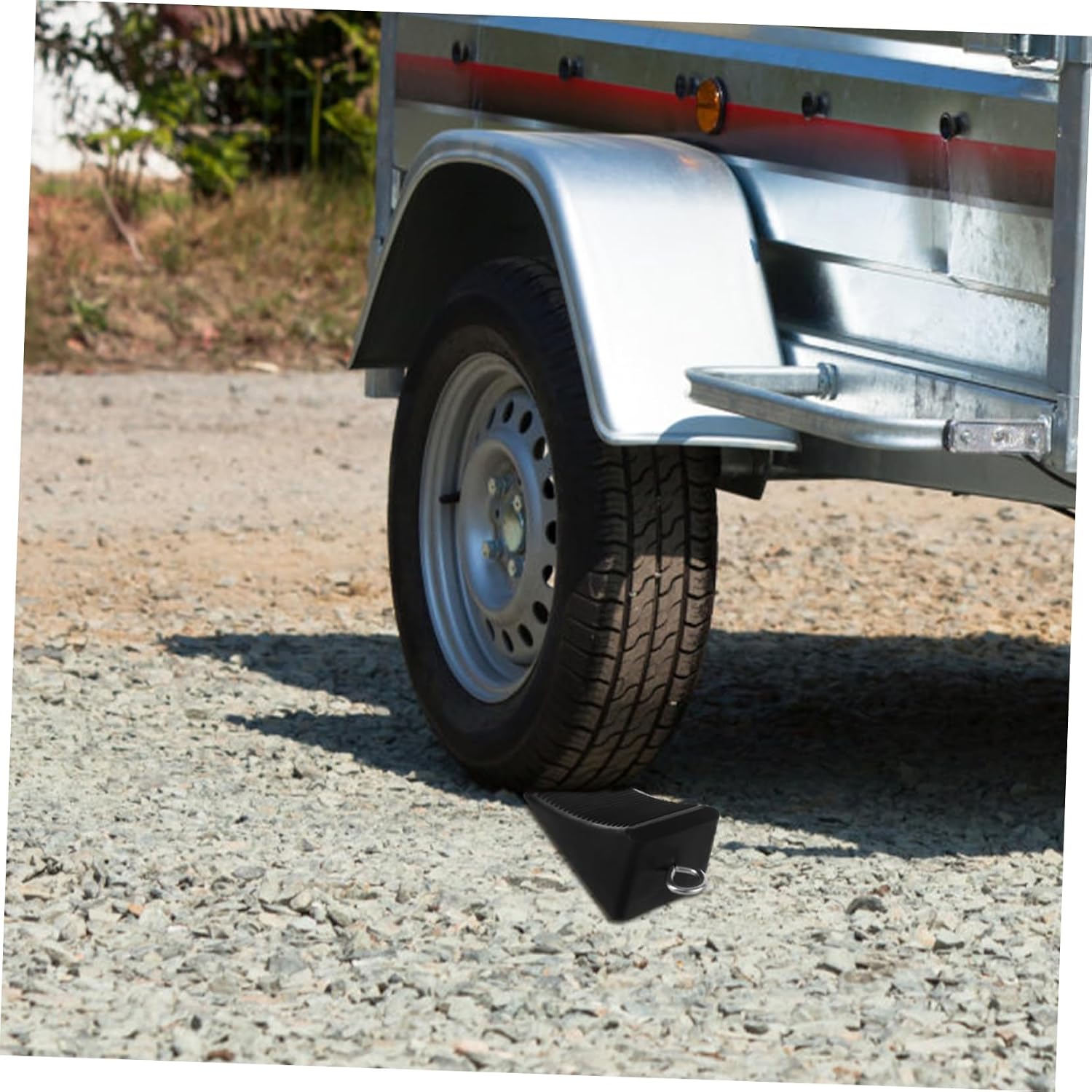 Rubber Wheel Chocks for Cars and Trailers, Black Anti-Slip Blocks