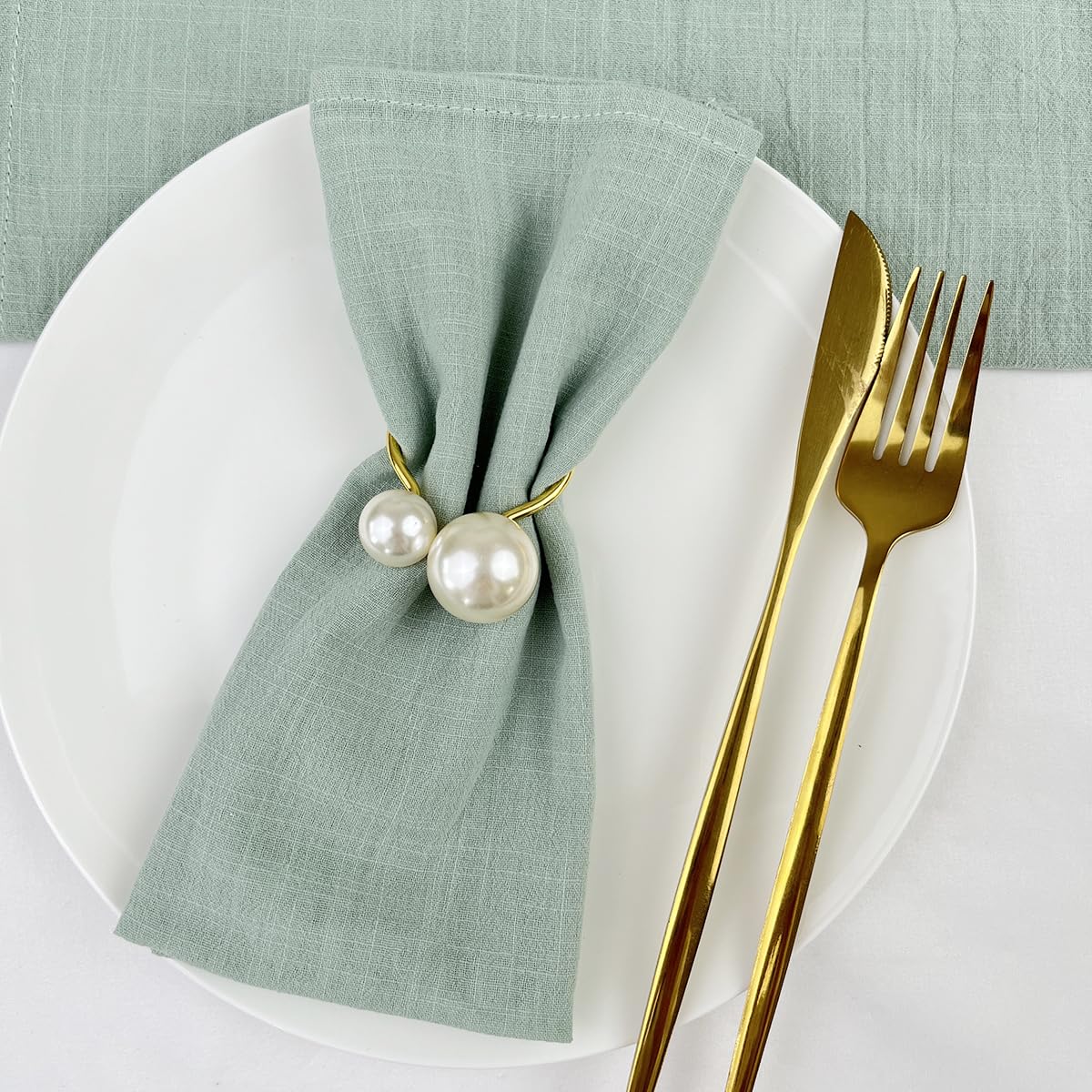 Tovaglioli Di Garza Cotone 50pcs - 42x42cm Riutilizzabili Per Matrimoni E Feste - Foto 12