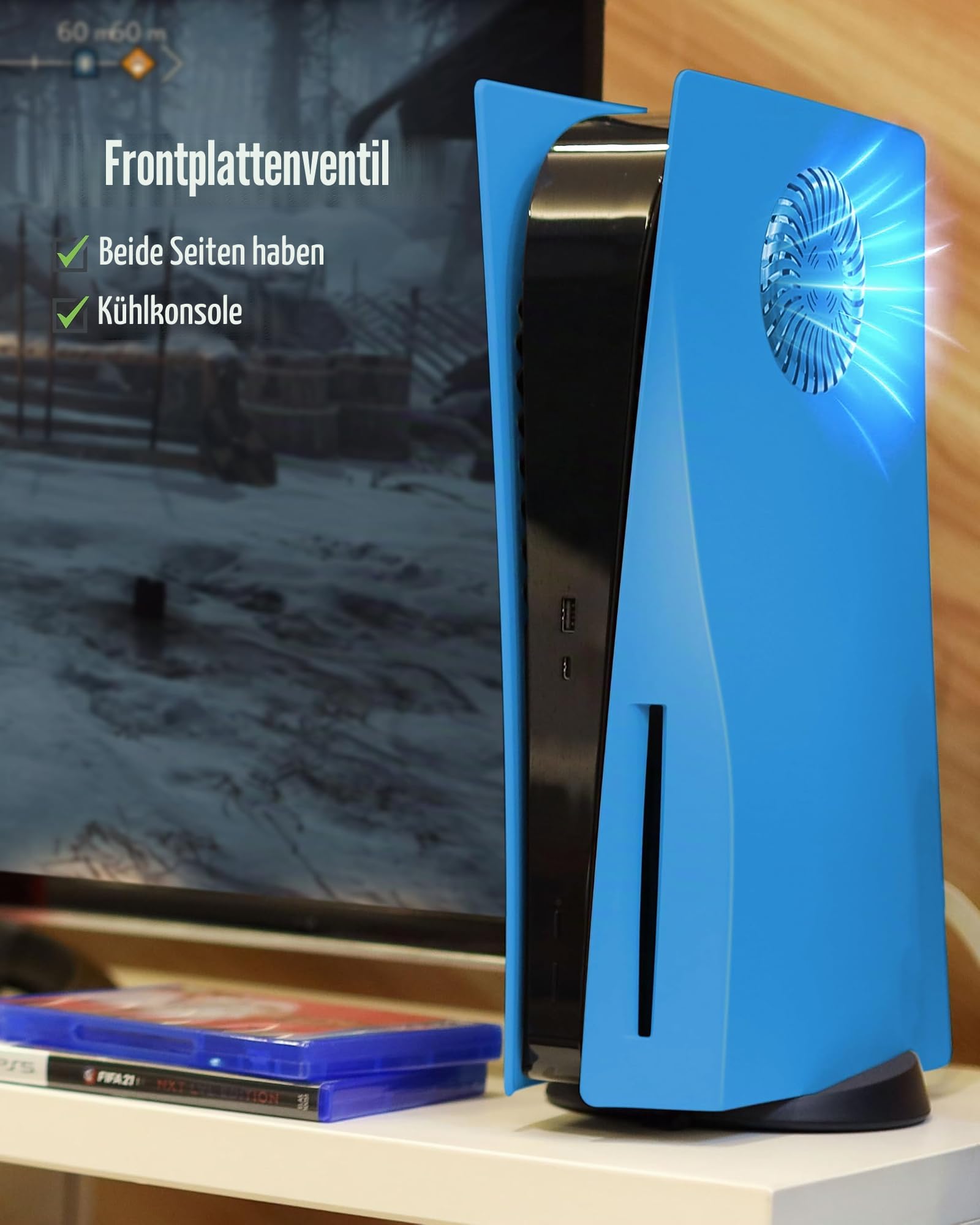 Joso Faceplate für PS5 Disc Edition, Anti-Scratch staubdichtes Gehäuse Ersatz, Cover Skin fit für PS5 Konsole (CD-ROM) mit Kühlung Vent, Platten für PS5 Zubehör, einfache Installation