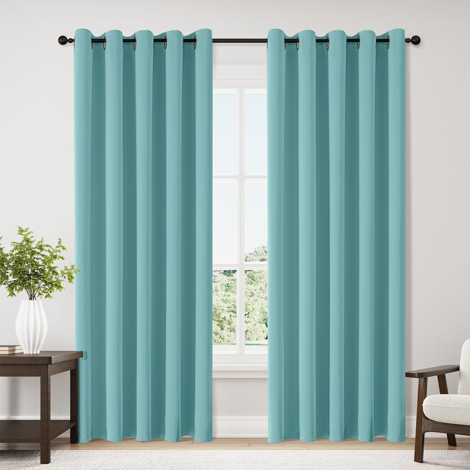 ChrisDowa Blackout Curtains for Bedroom and Living Room 70 Inches Wide