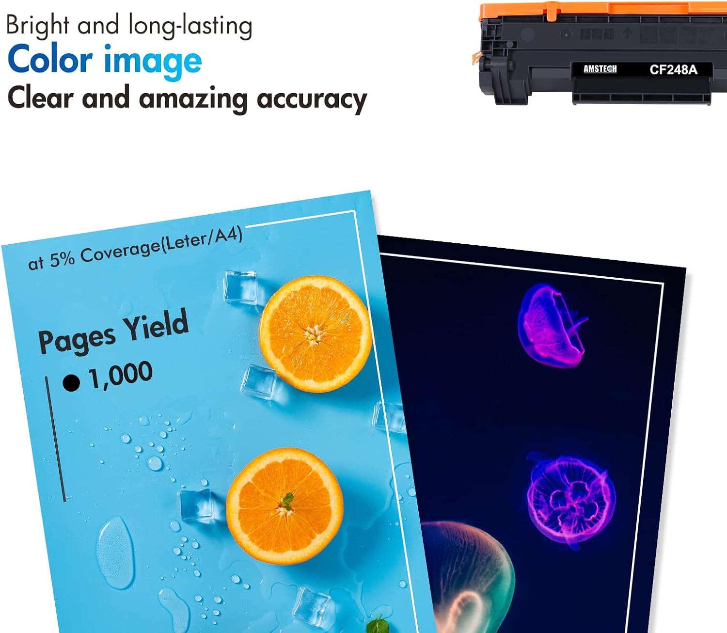 48A CF248A Toner Cartridge 2-Pack Compatible Replacement for HP 48A CF248A Toner Cartridge for HP Laserjet Pro M15w M29w M30w M31w MFP M28w M28a M29a M15a M16a M16w Printer Toner Black