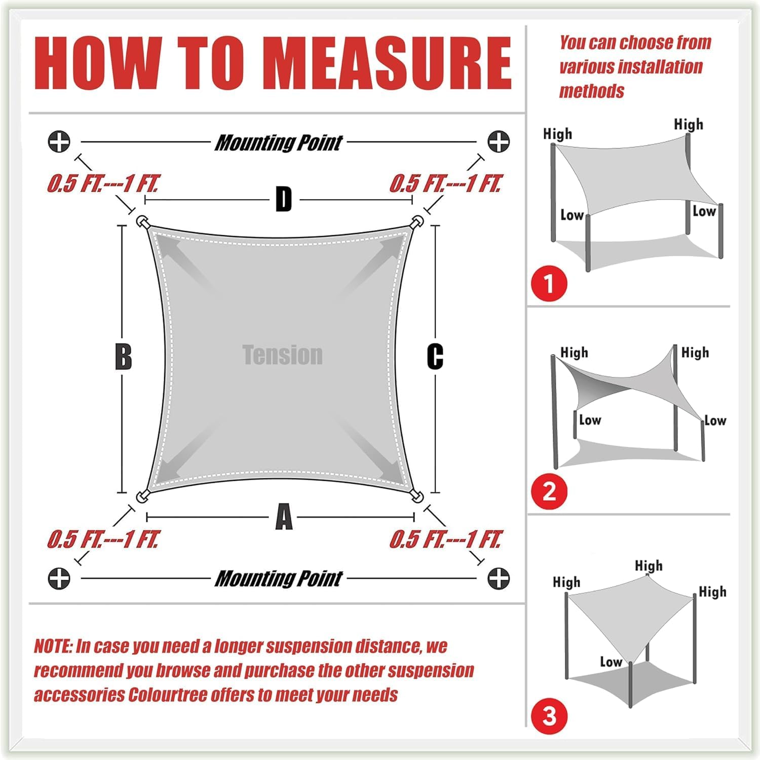 ColourTree 16' x 20' Beige Rectangle CTAPR1620 Sun Shade Sail Summer Canopy Mesh Fabric UV Block UPF50 - Commercial Heavy Duty - 190 GSM - 3 Years Warranty