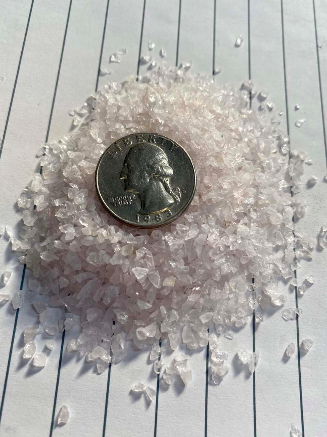 Pink Rose Quartz - Just Above 2mm no Powder - 100% Pink Rose Quartz Life+Love! Unconditional Love! ja2 (1 Pound)