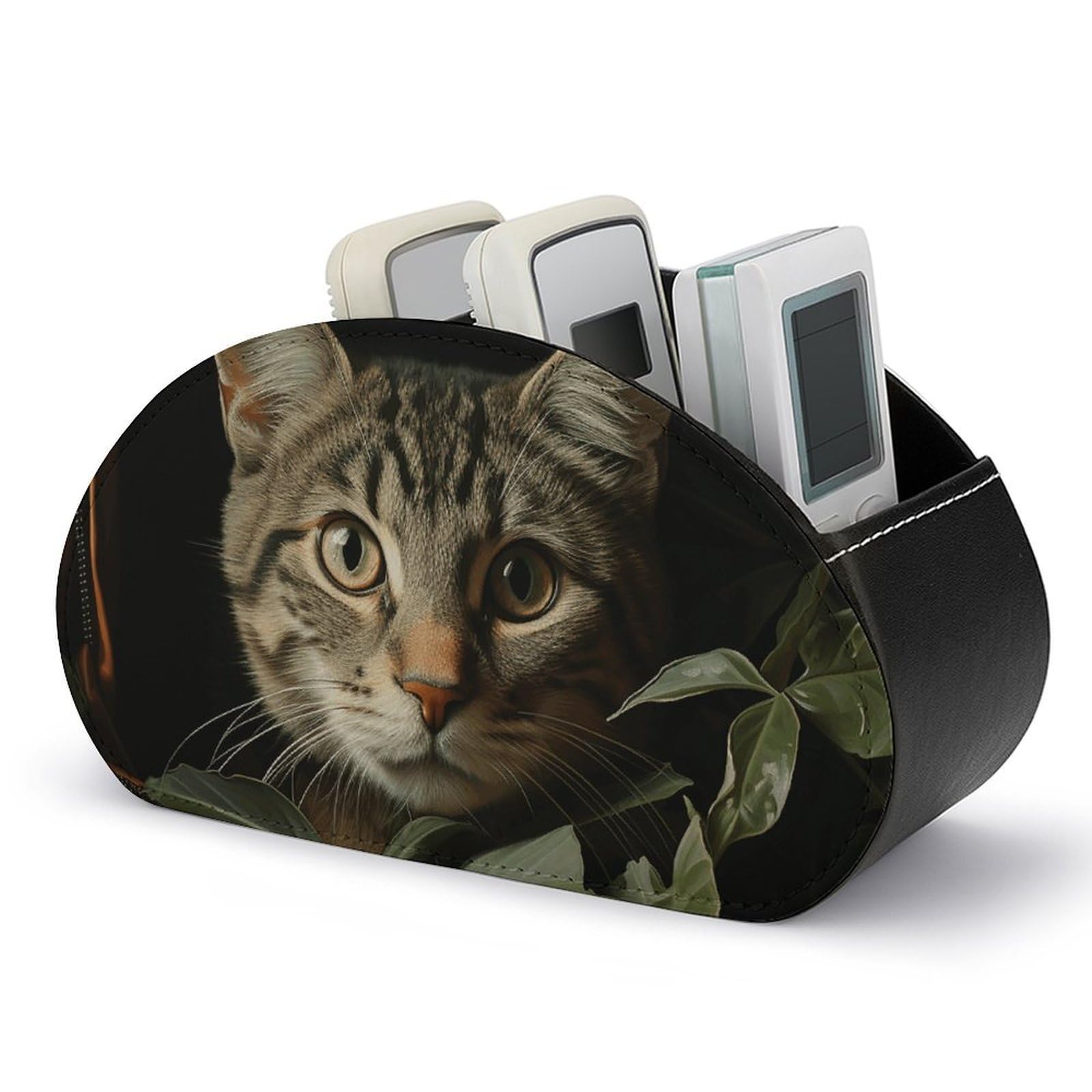 Porte-télécommande chat mignon en cuir, le cadeau idéal pour les amoureux des félins