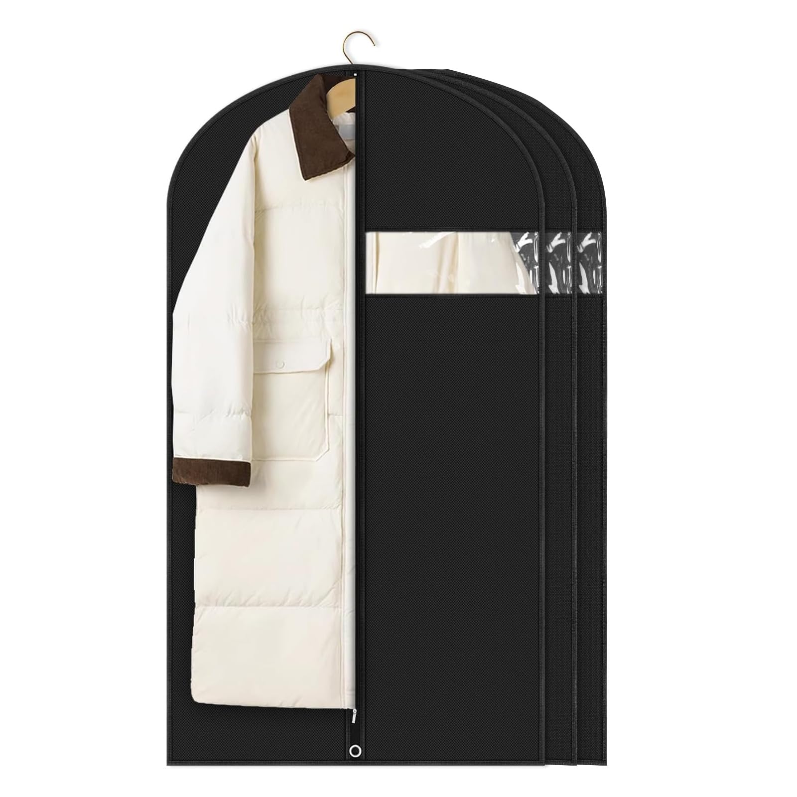 Porta Abiti Lungo Niviy 60x180 Cm - Copriabiti In PEVA Antipolvere E Anti Umidità Per Abiti Lunghi (Nero) - Foto 6