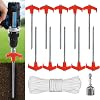 ABCCANOPY Tent Stakes Drillable Garden Shed Stakes, Bonus Adapter, tie-Downs, Orange