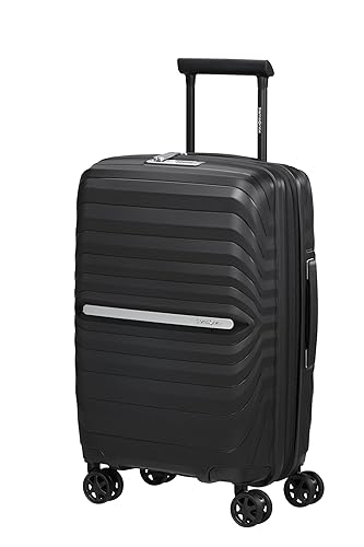 Samsonite Neo Flux - Spinner S Slim, Equipaje de Mano expandible, 55 cm, 39/45 L, Negro (Black) - Chollo en Moda