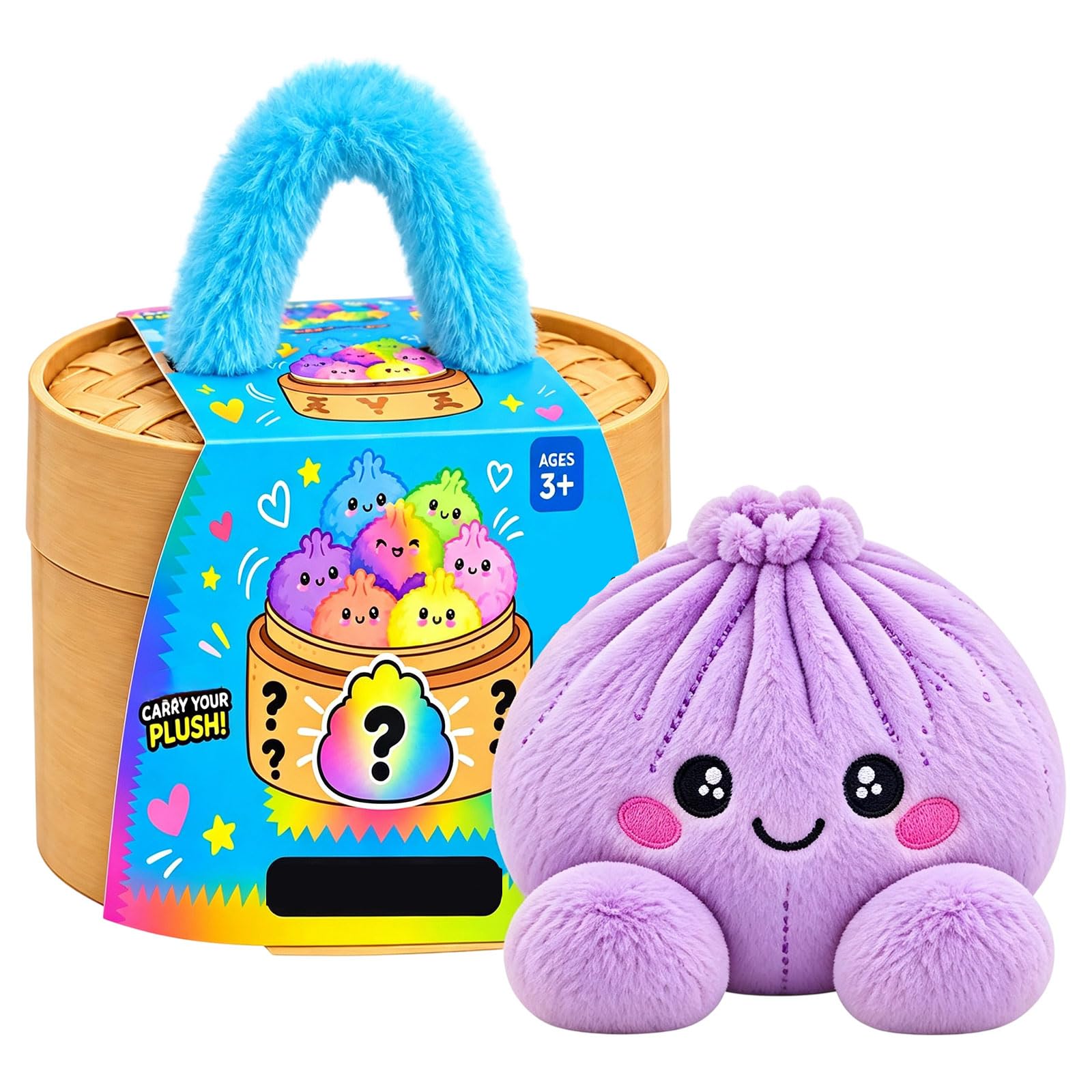 Plush Dumpling Mystery Squishy Bao Bun with Steamer Blind,Purple 2 — image 1