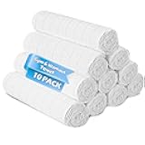 HOMERHYME Microfiber Workout Towels, 10 Pack Gym Sweat Sports Towels, 16 x 27 Inch Quick Dry Hand Towels, Absorbent White Towel for Home Yoga Fitness Spa Camping, Gym Accessories for Women Men