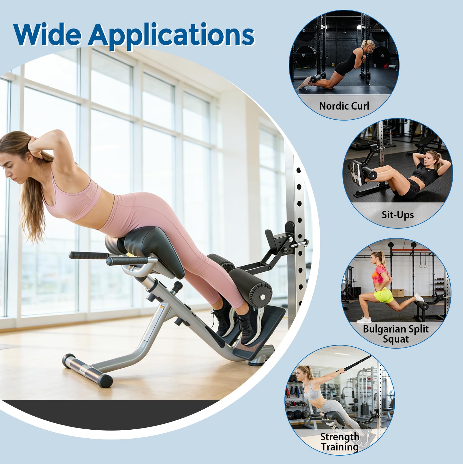 Soporte de extensión de piernas, para Racks de Potencia de 2x2 | compatible con orificios de 5/8" o 1", sujeciones de piernas ajustables, superficie de cuero