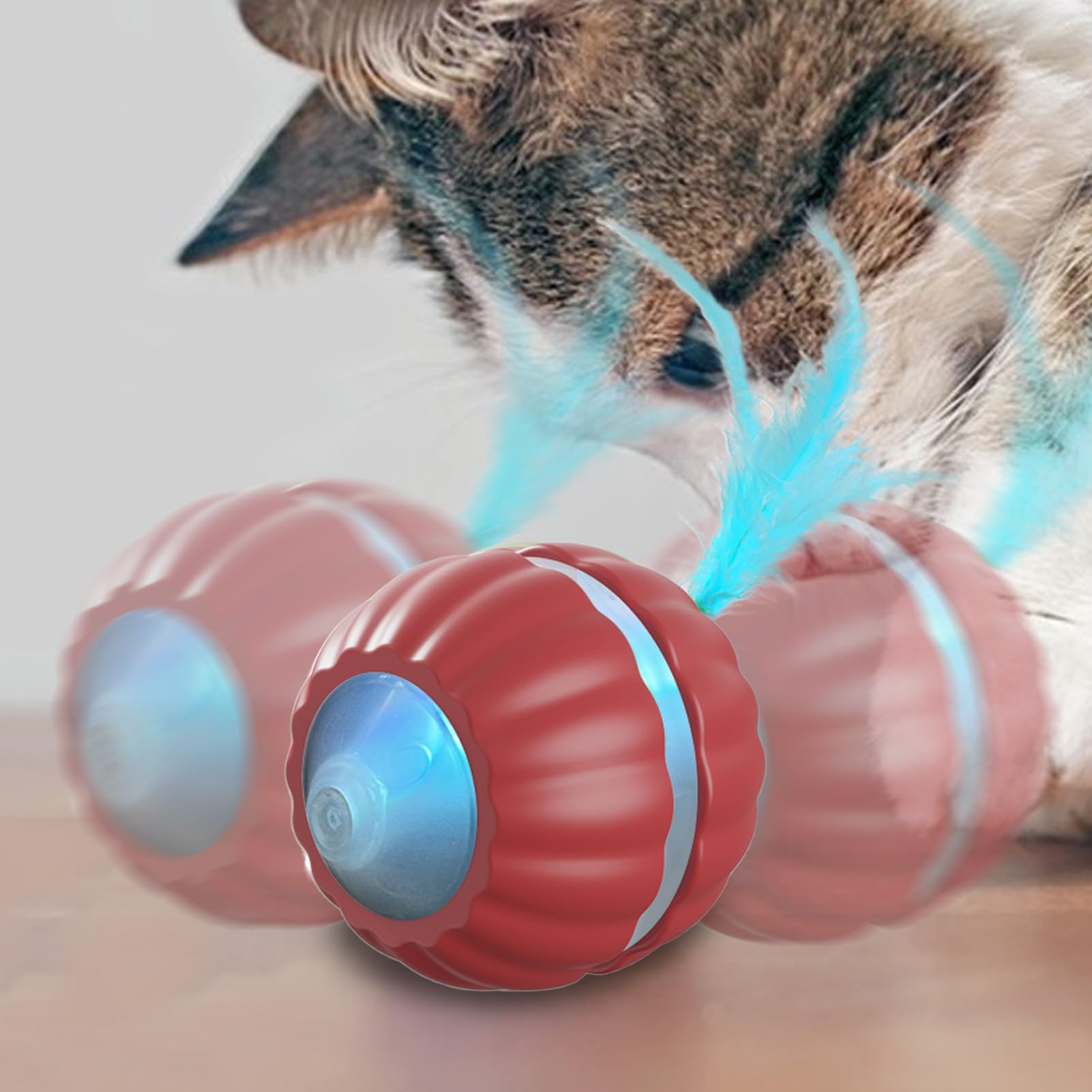 Katzenspielzeug, Automatisch bewegliches Katzenspielzeug, interaktiver Ball | Smart Kitten Accessories Beweglicher(Red)