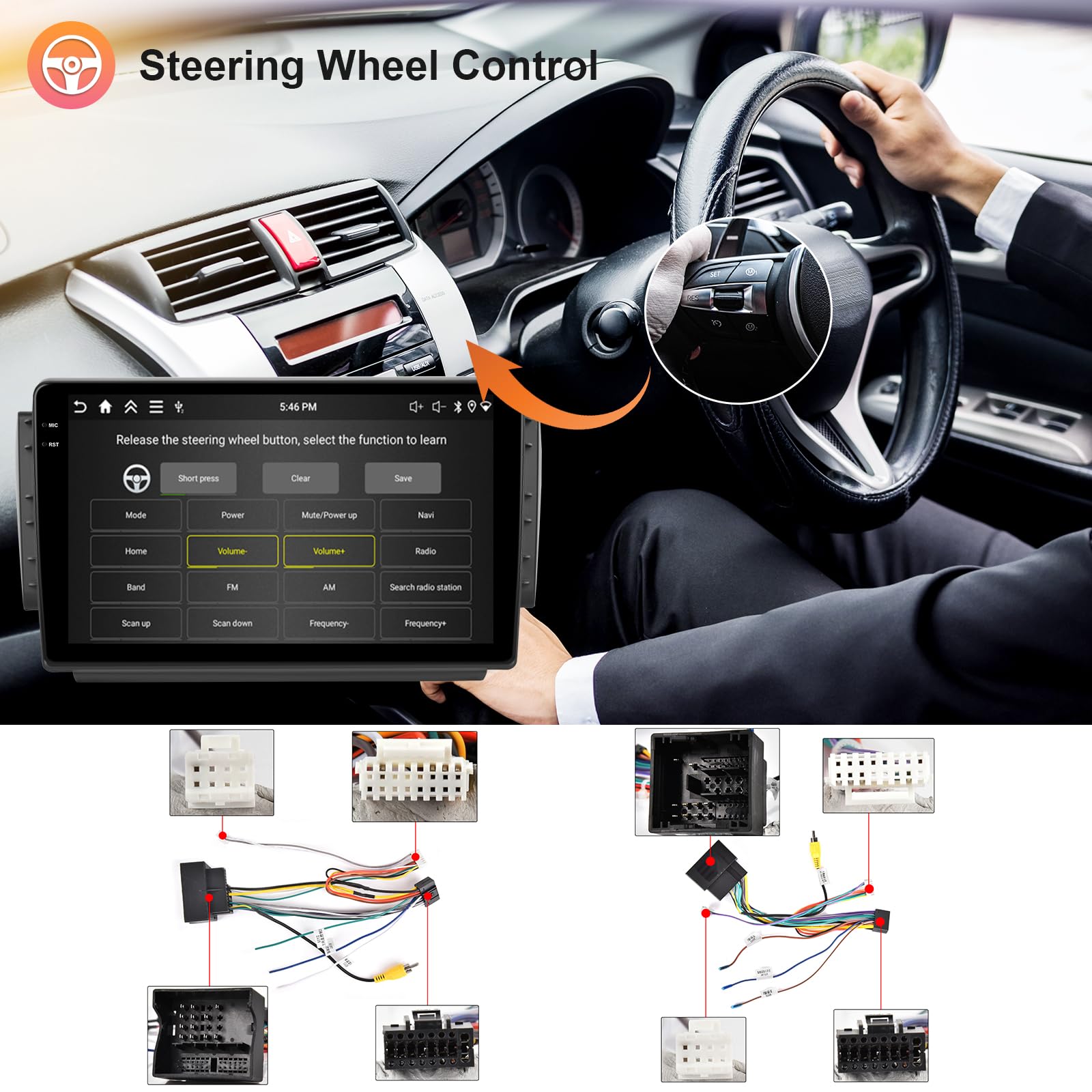 Hodozzy Radio samochodowe 4G + 64G do Peugeot 208/2008 2012-2018 Android 10 cali InCell ekran dotykowy radio samochodowe nawigacja Carplay Wireless Android Auto Radio 2 DIN, Bluetooth, DSP, WiFi, GPS