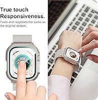 Vista 5 de JZK Juego de 2 fundas con protector de pantalla de vidrio templado para Apple Watch Ultra 3 (2025) Ultra 2/Ultra 49mm, protector delgado