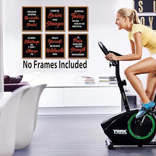Miniatura 2 de HLNIUC Motivational Saying wall art,Inspirational workout room Art Prints, Motivational Words home gym decor Set Of 6(8X10,Unframed), positive