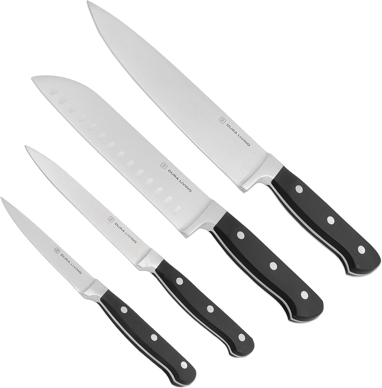 Set Cuchillos Cocina 4 Piezas Acero Inoxidable Forjado