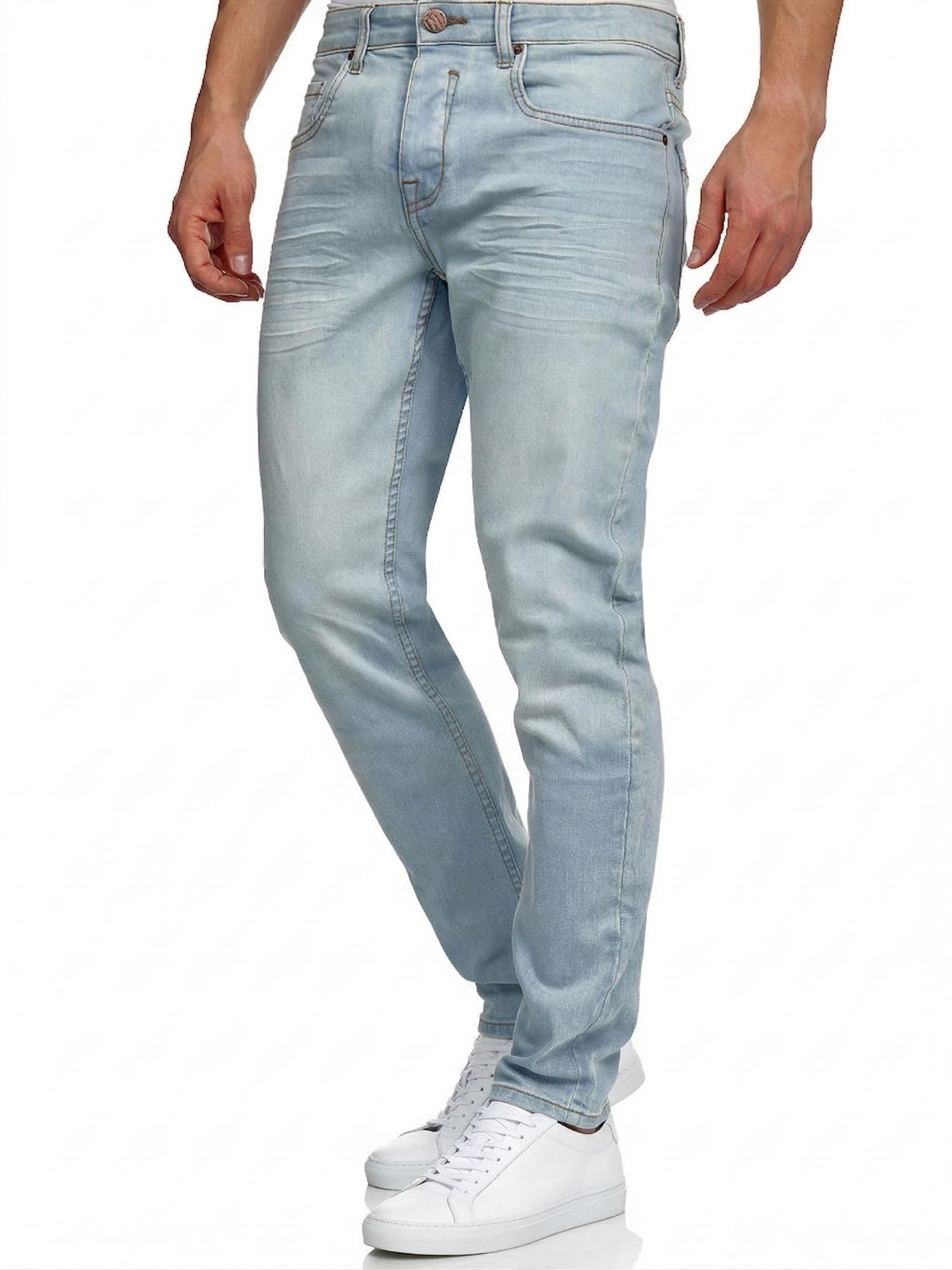 Tazzio - Jeans da uomo, aderenti, elasticizzati, denim, 16533 Nero