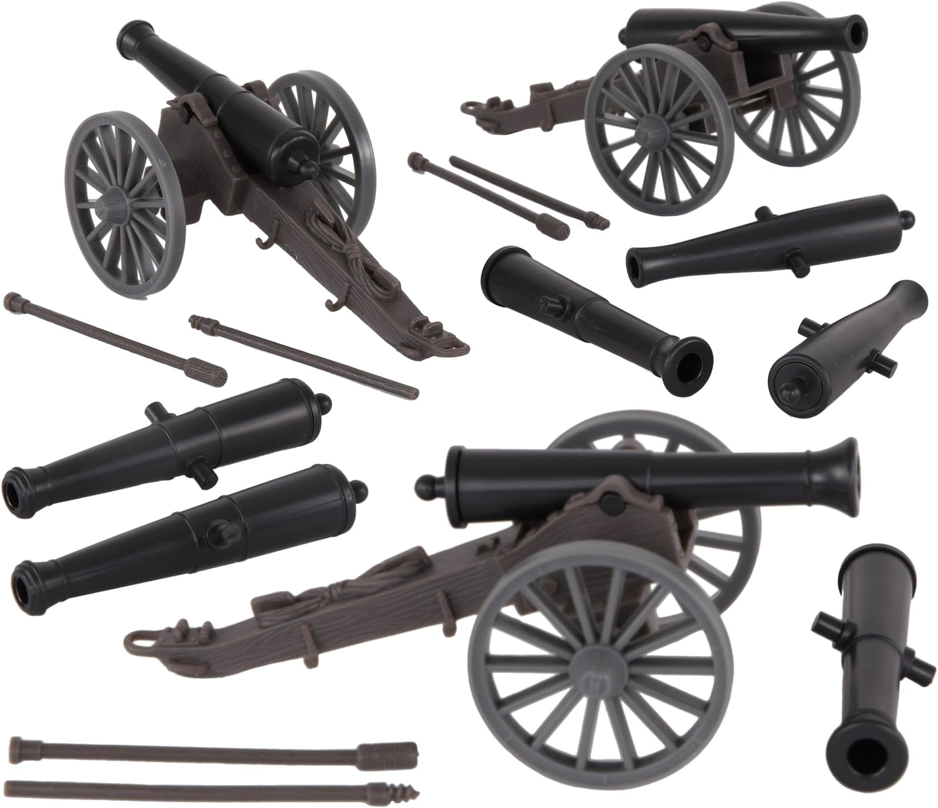 BMC CTS American Civil War 3 Cannon - Miniature Artillery 15pc Plastic Playset