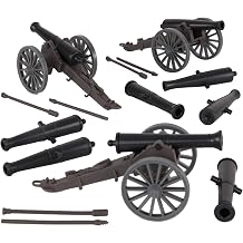 BMC CTS American Civil War 3 Cannons - 15 Piece Miniature Artillery Plastic Playset